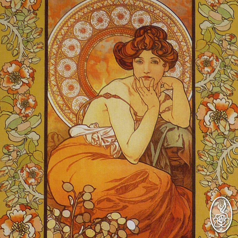 Látkový obrázek Alfons Mucha - Topaz 3
