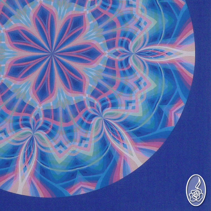 Autorská látka s modrorůžovou mandalou