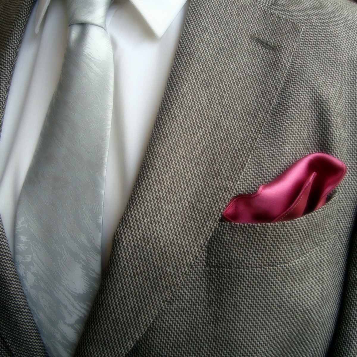 Pánský kapesníček do saka - vínová, fuchsiová