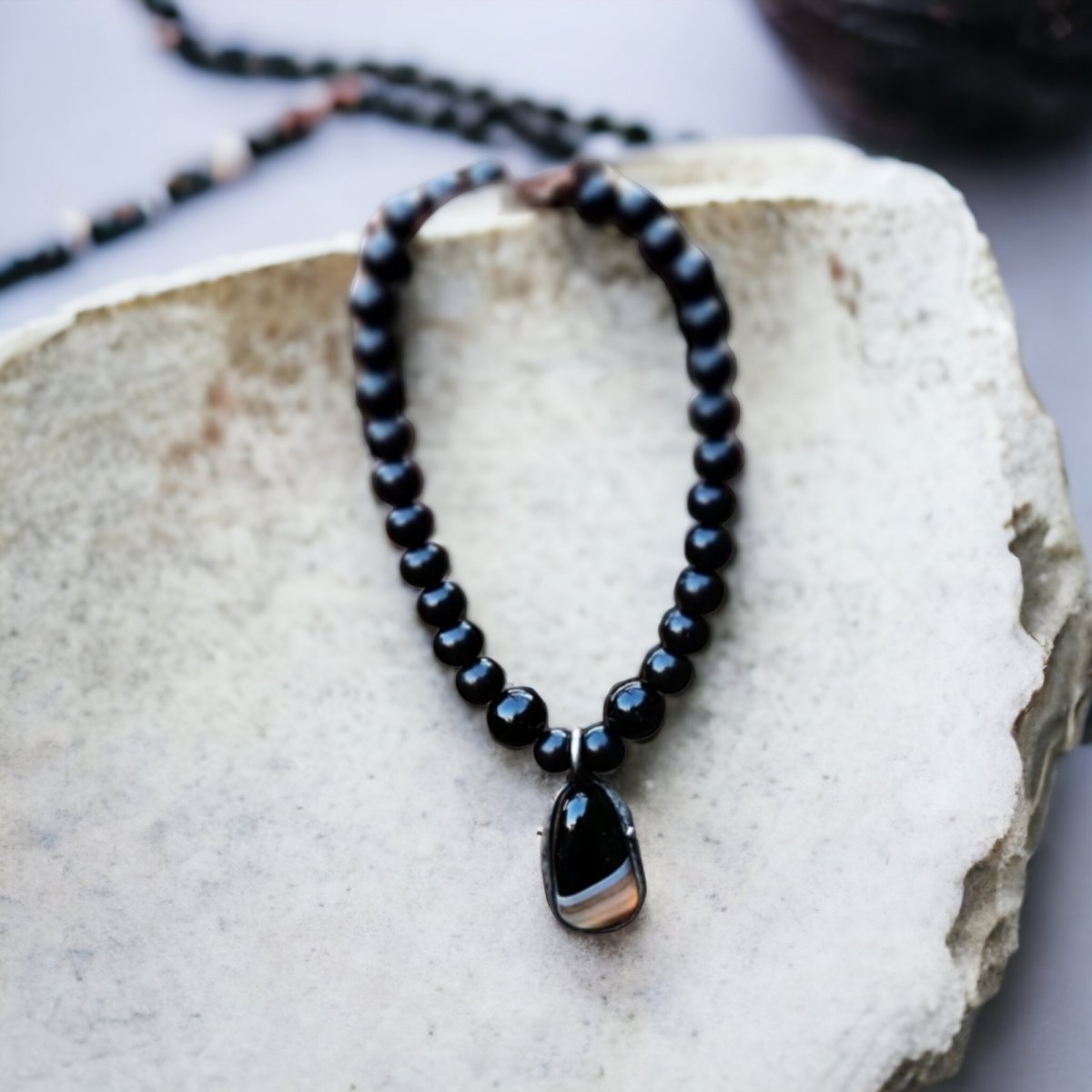 Náramek Frey - Achát / ebenové dřevo