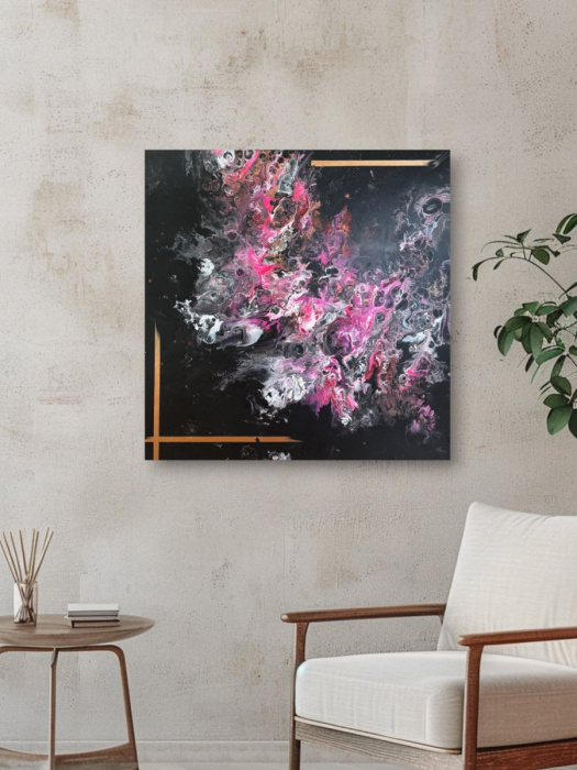 Abstraktní obraz - Aurea, 90x90 cm
