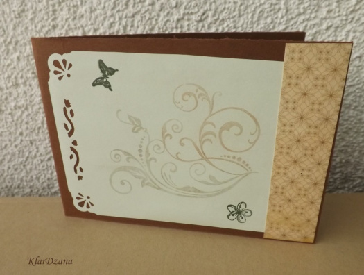 Přání "peněženka" hnědé s ornamenty
