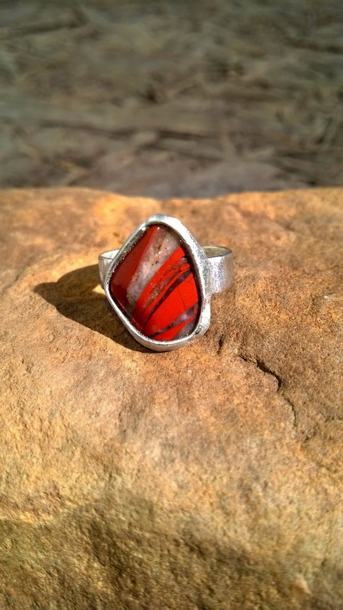 Prsten Červený Jaspis Simple