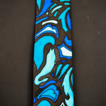 Kravata hedvábná Modrá abstrakce