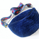 Ledvinka háčkovaná kabelka plyšová s popruhem plyš