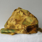 Ručně tkaná hedvábná šála  v barvě starého zlata