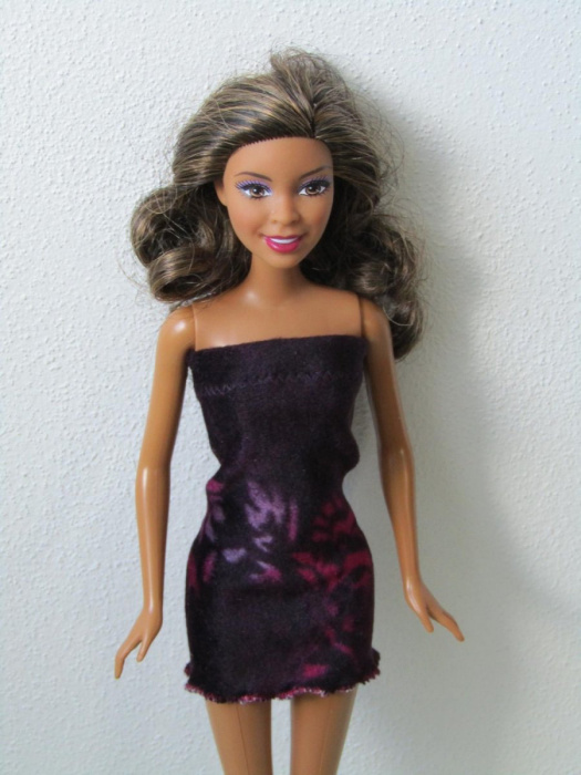Redberry - Vínovorůžové šaty pro panenku barbie