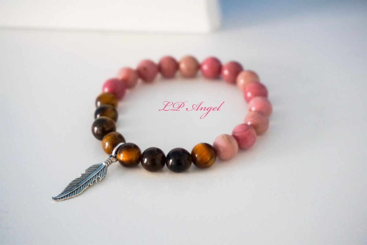 Náramek Rodochrozit a Tygří oko 