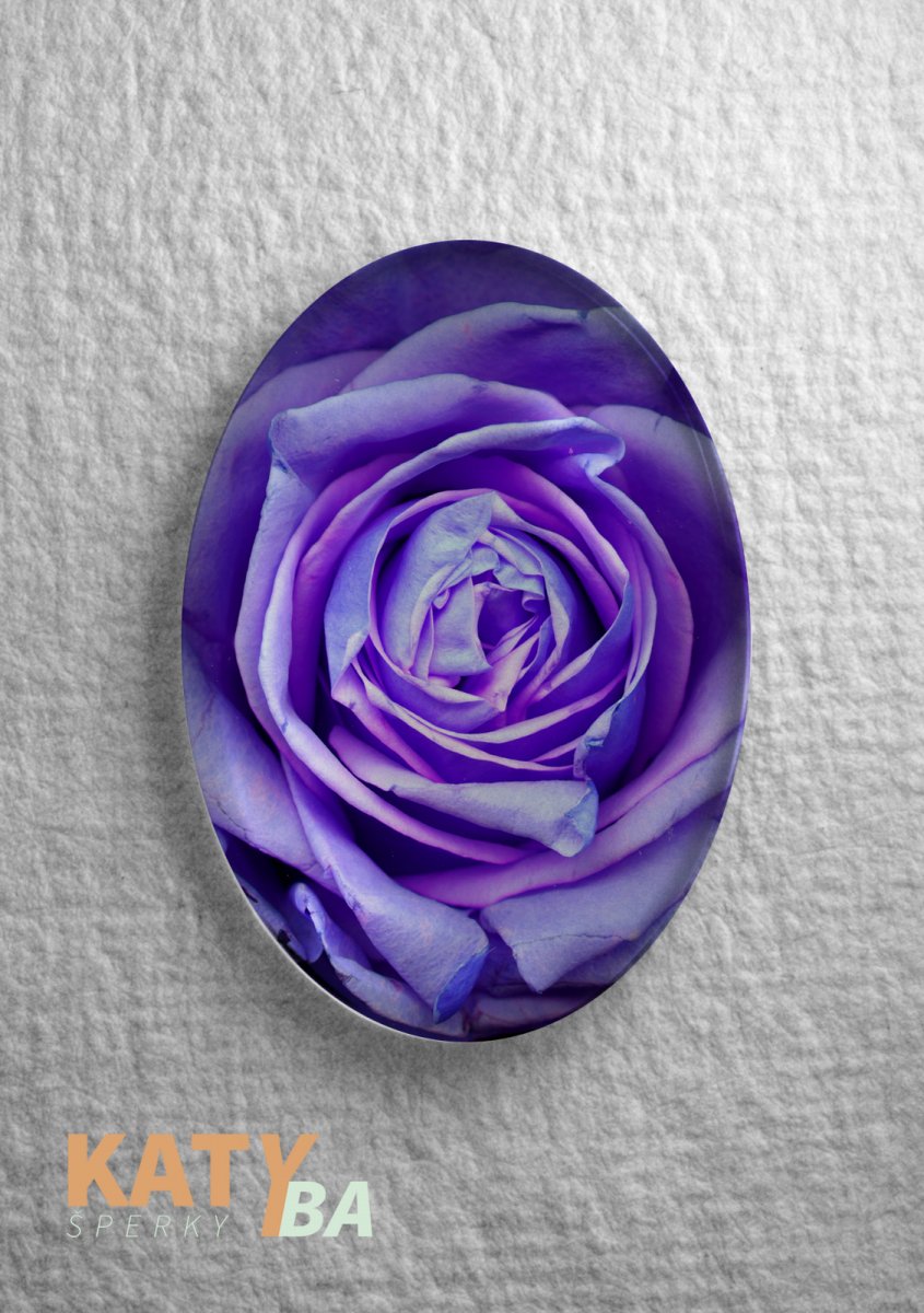 Kabošon 40 x 30 mm - Růže 3