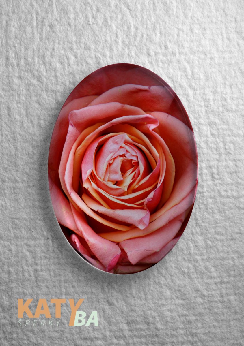 Kabošon 40 x 30 mm - Růže 4