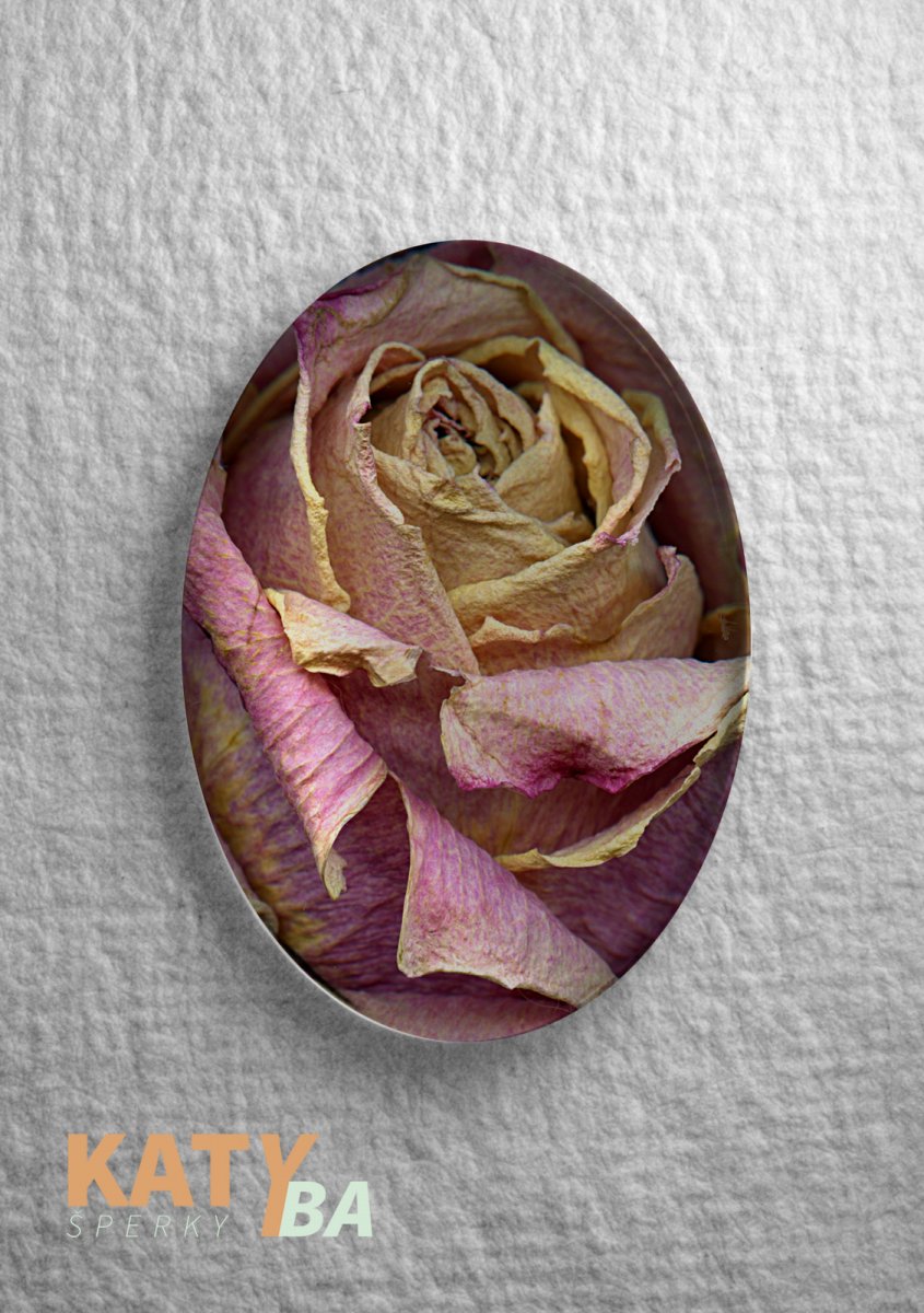 Kabošon 40 x 30 mm - Růže 7