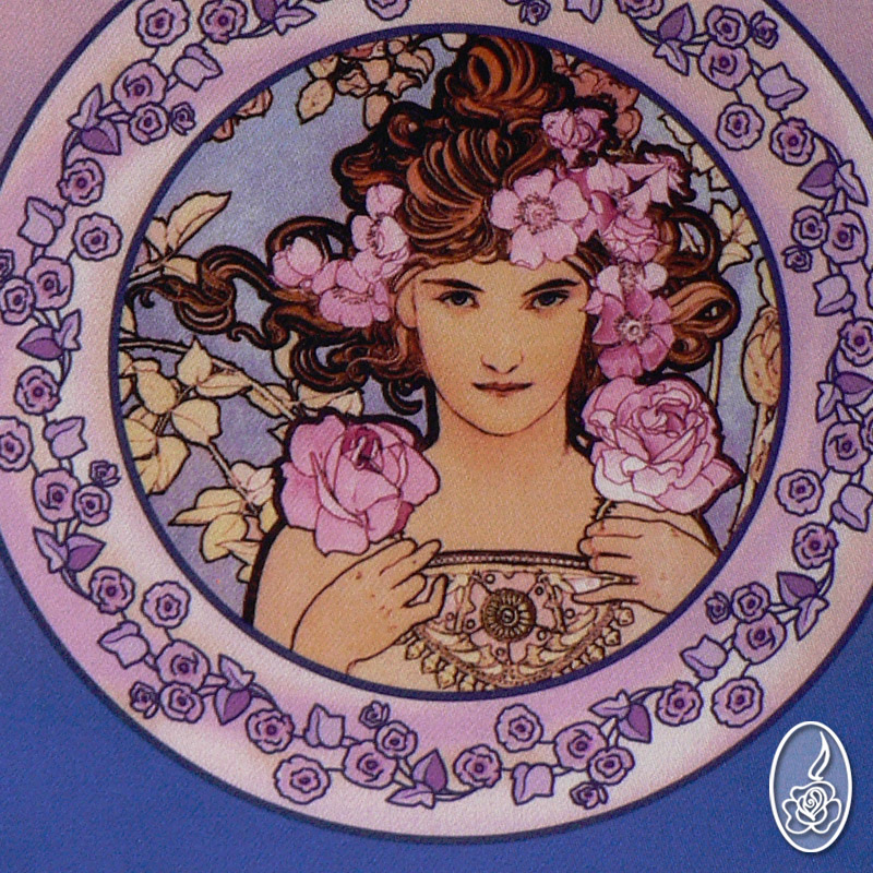 Látkový obrázek Alfons Mucha - Růže1