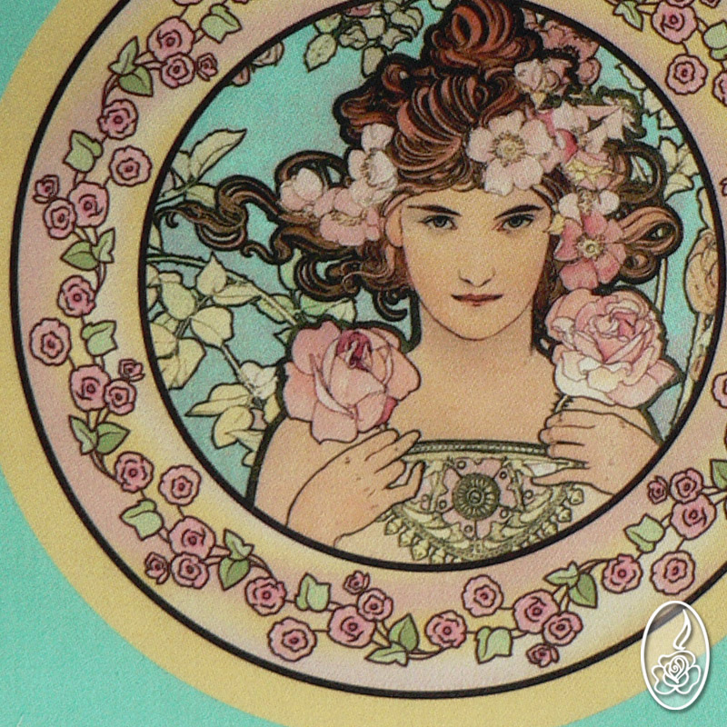 Látkový obrázek Alfons Mucha - Růže2