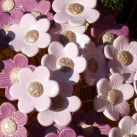 Růžové kytičky s listrovým středem