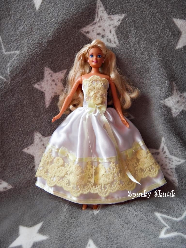 SA0111 - Šaty s květinovou krajkou - žluté