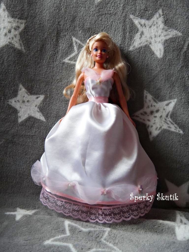 SA0133 - Princeznovské růžové šaty s květinami