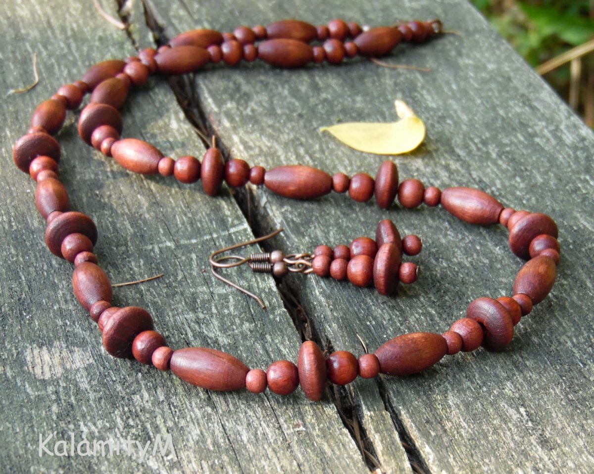 Junglewood - dřevěný náhrdelník a náušnice