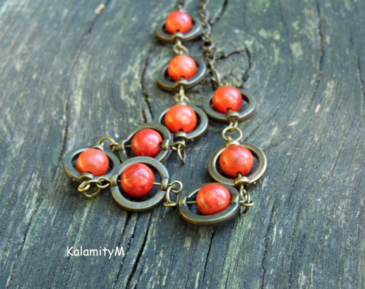 Jeřabinky - náhrdelník z korálu