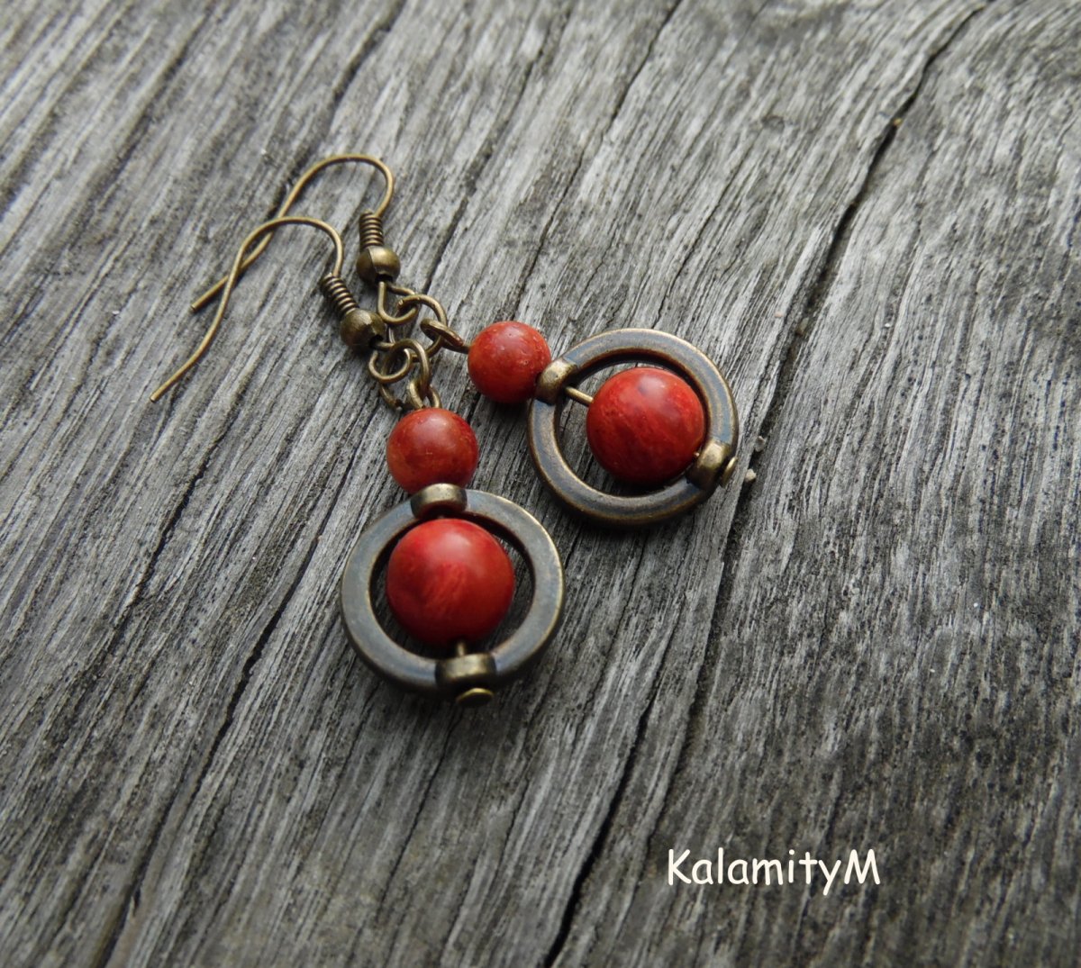 Jeřabinky - náušnice z korálu