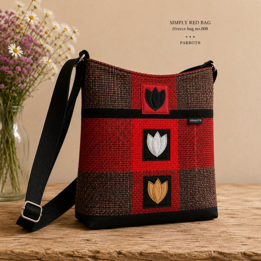 SIMPLY RED TULLIP čtverce bag no.008 ***  PARROT®