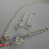 Set - Swarovski Elements white patina SS18