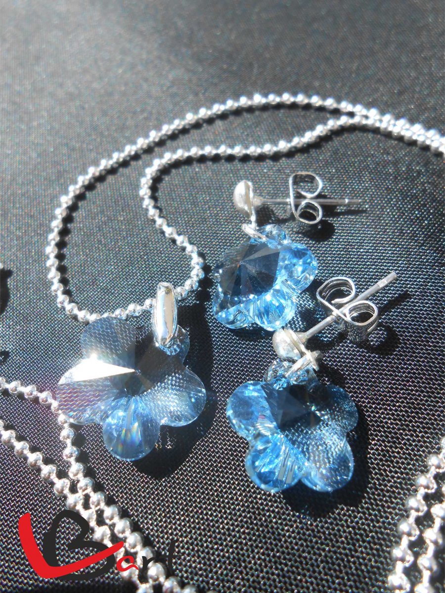 Set - Swarovski Elements aquamarine SS20