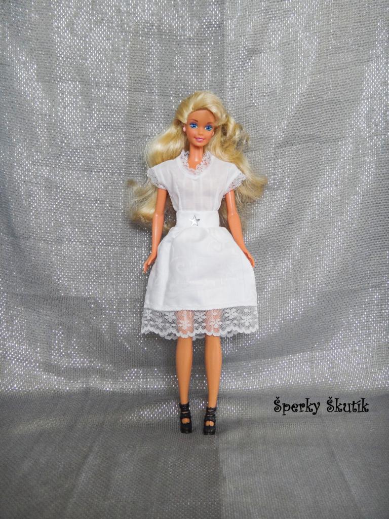 SU0016 - Bílá skládaná sukně