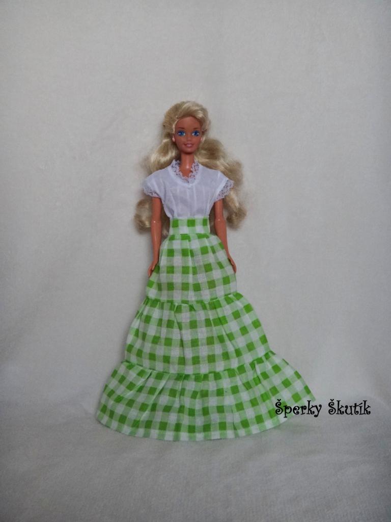 SU0028 - Kostkovaná dlouhá sukně