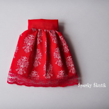 SU0078 - Červená skládaná sukně 