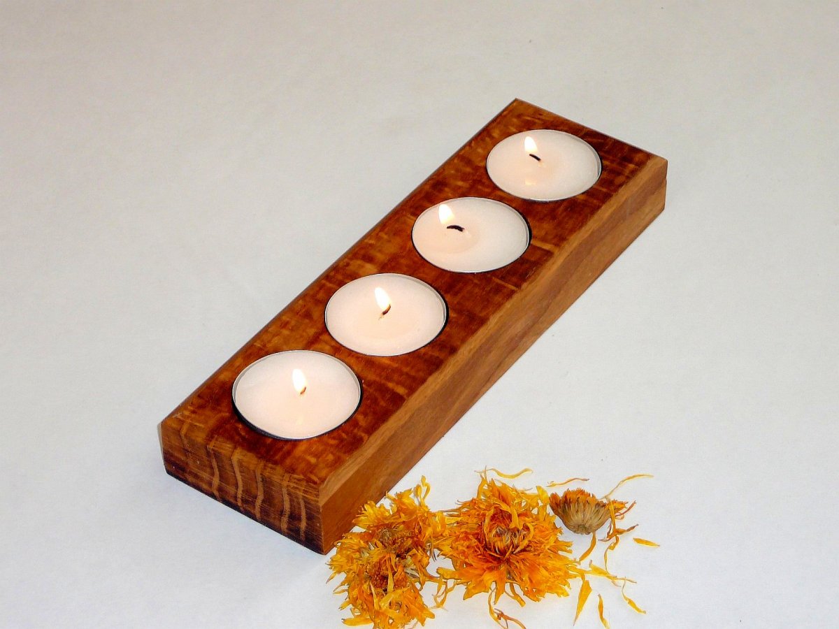 Dřevěný svícen - dub