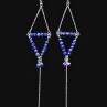Lapis lazuli dlouhé večerní náušnice