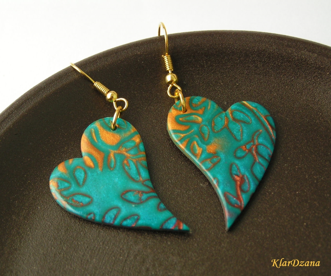 Náušnice Smaragd srdce