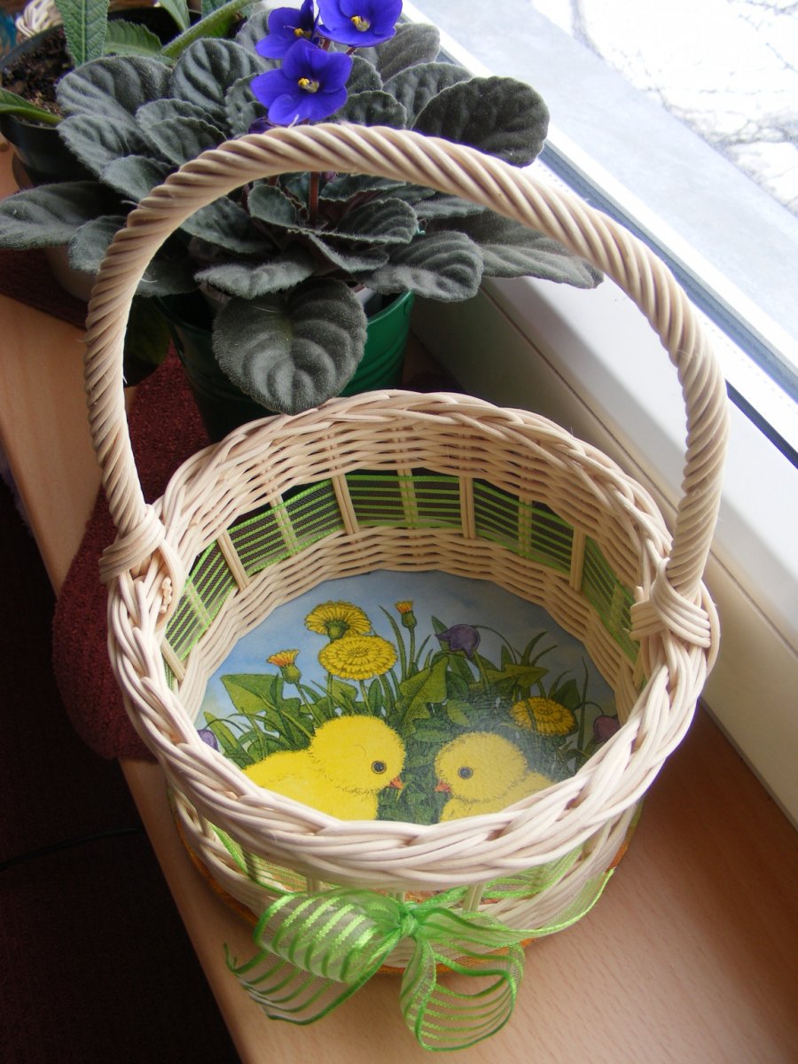 Košíček na 10 vajíček - kuřátko s pampeliškou