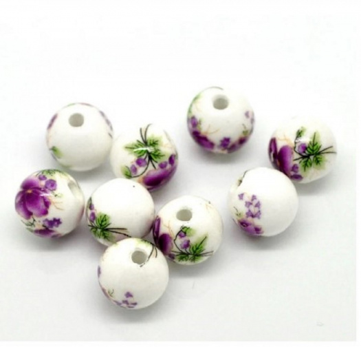 Porcelánové korálky 12 mm sada 2 ks