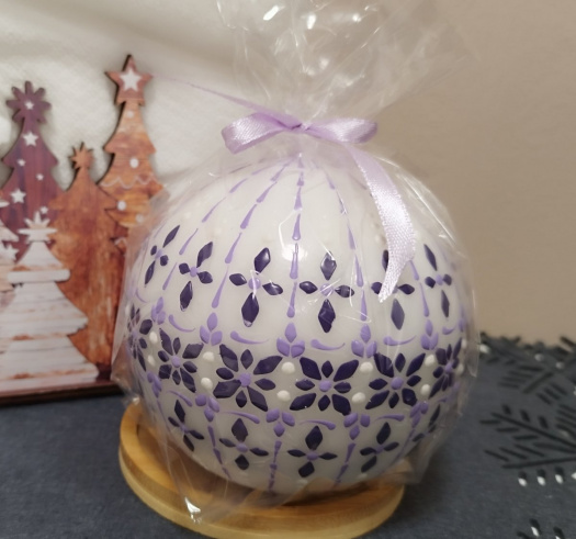 Svíčka ručně zdobená