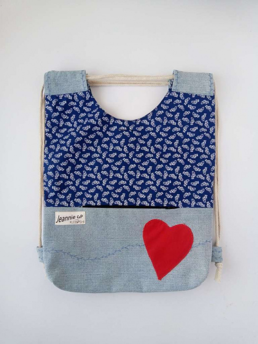 Taška & batoh Jeannie up - Zamilovaná modrotlač