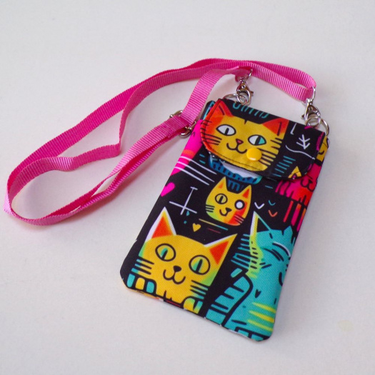Kabelka na mobil crossbody - kočky