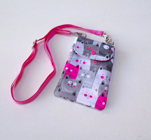 Kabelka na mobil crossbody - kočičky