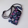 Kabelka na mobil crossbody - kvítka na šedozelené