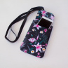 Kabelka na mobil crossbody - lilie na černé