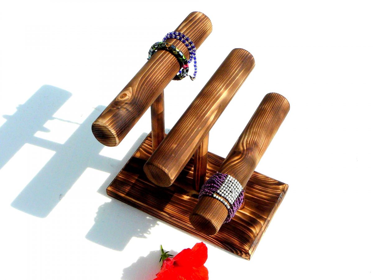 Třířadový stojan F - opalovaný