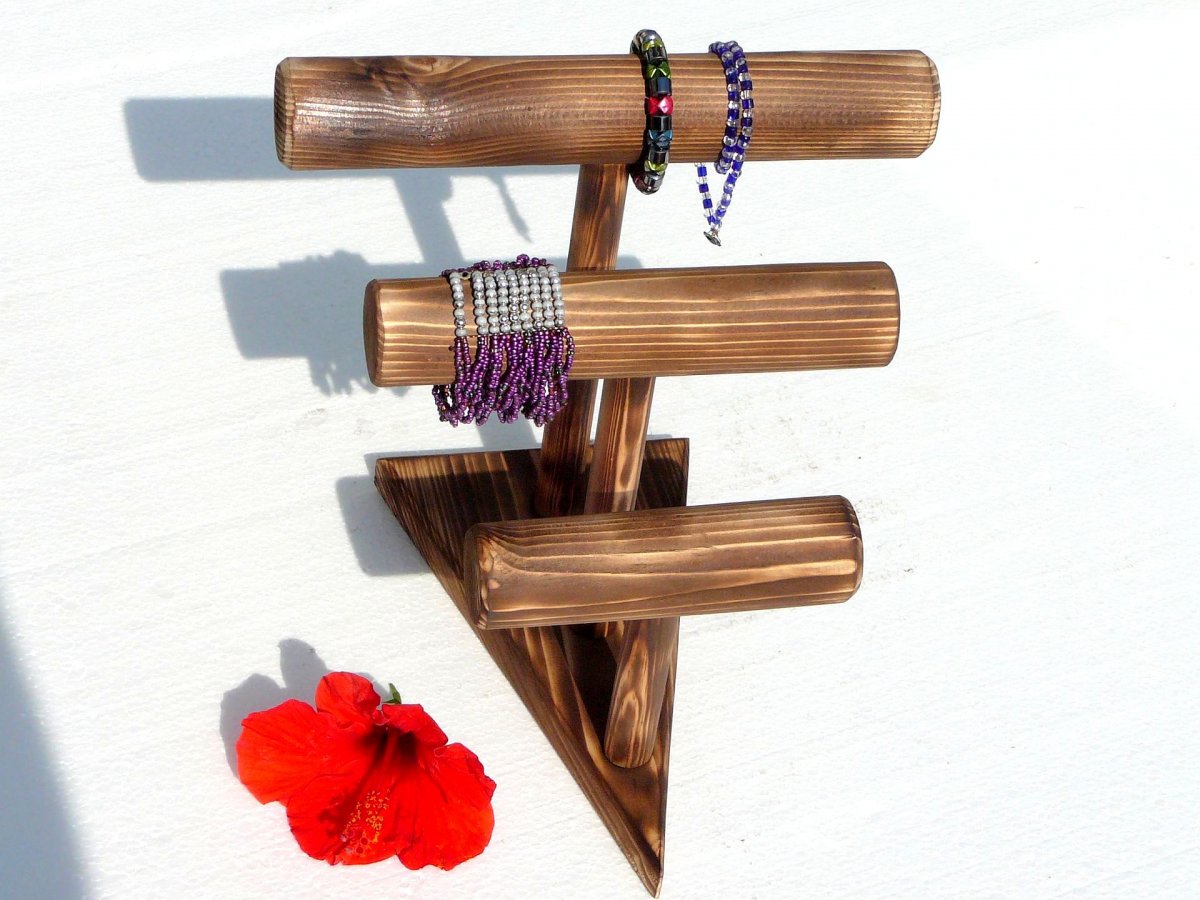 Třířadový stojan H - opalovaný