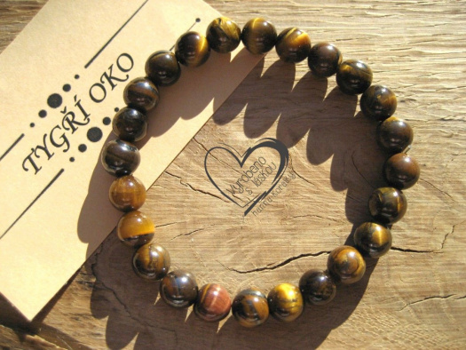 Náramek Tygří oko 8mm