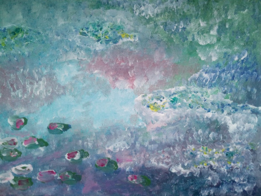 U jezera k večeru (60x45 cm)  