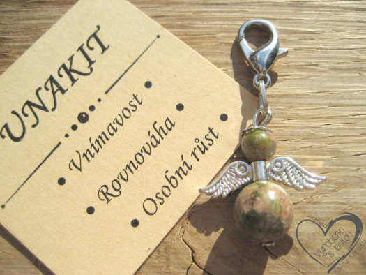 Přívěsek - anděl - minerál unakit