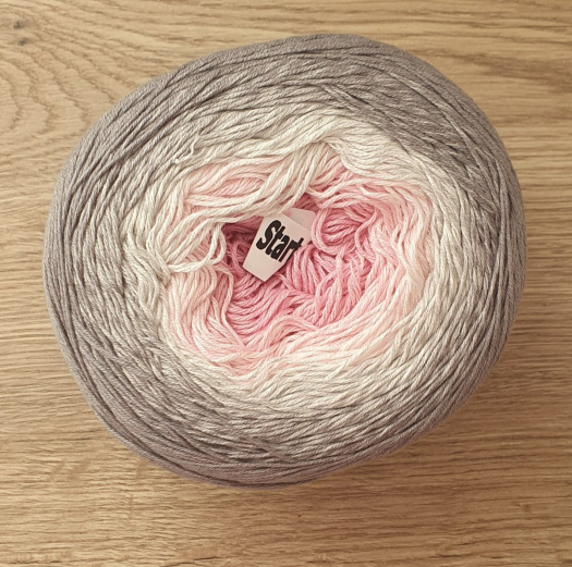 Přechodová háčkovací příze YarnArt Flowers – 1000 m – růžovo-šedá