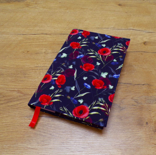 Obal na knihu - výška 22 cm - vlčí máky