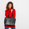 Velká kožená taška BIG SHOPPER - černá