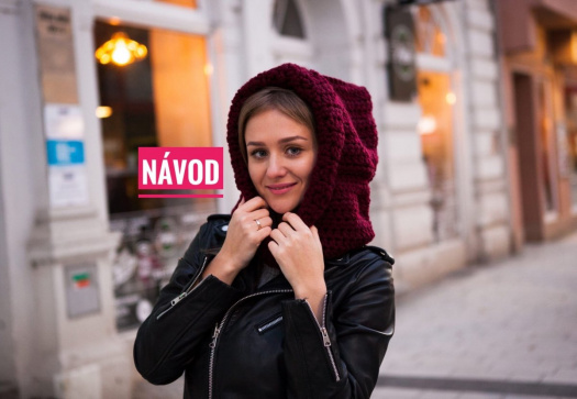 Návod na zimní háčkovanou kapuci nákrčník kukla