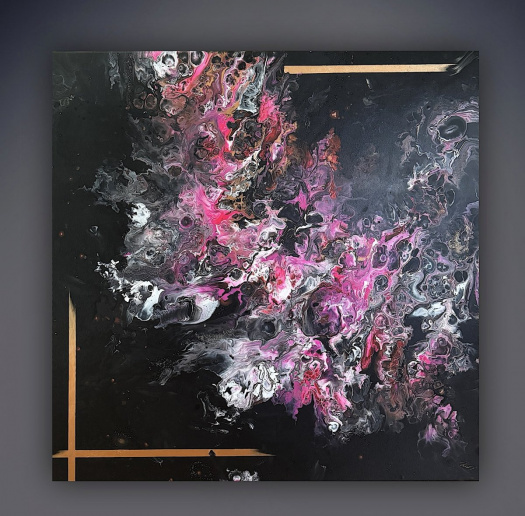 Abstraktní obraz - Aurea, 90x90 cm